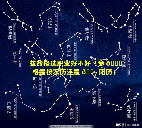 按命格选职业好不好「命 🐟 格是按农历还是 🕸 阳历」